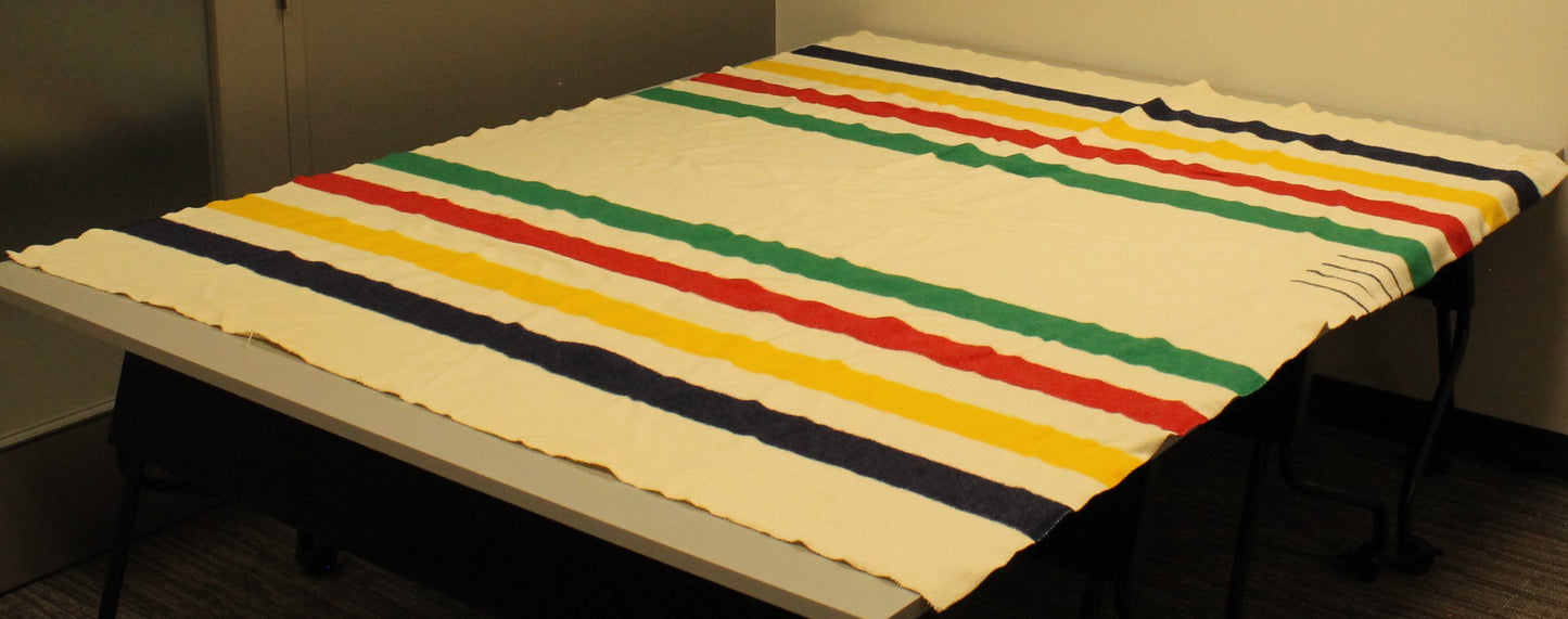 Hudson's Bay Company 4-Point Blanket | 100% Wool, Multi-Color Stripe