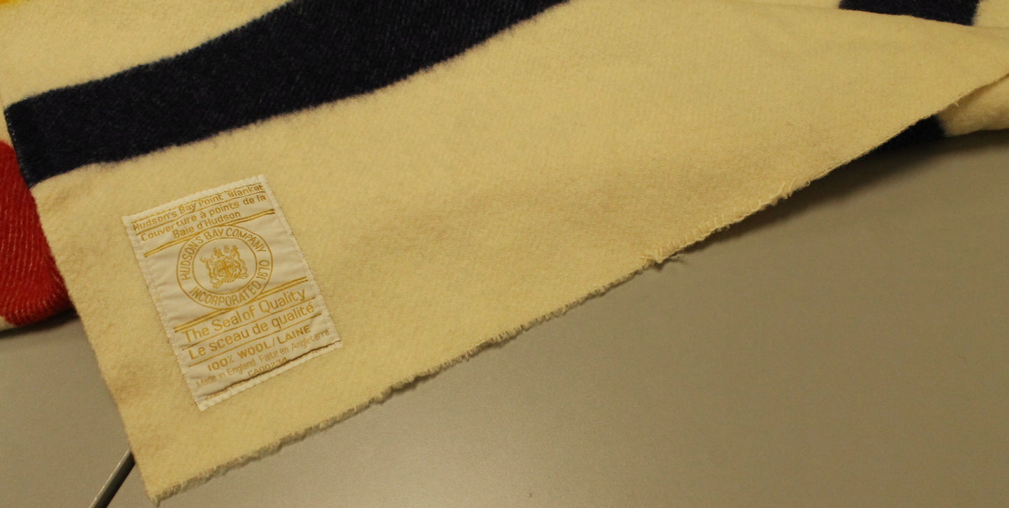 Hudson's Bay Company 4-Point Blanket | 100% Wool, Multi-Color Stripe
