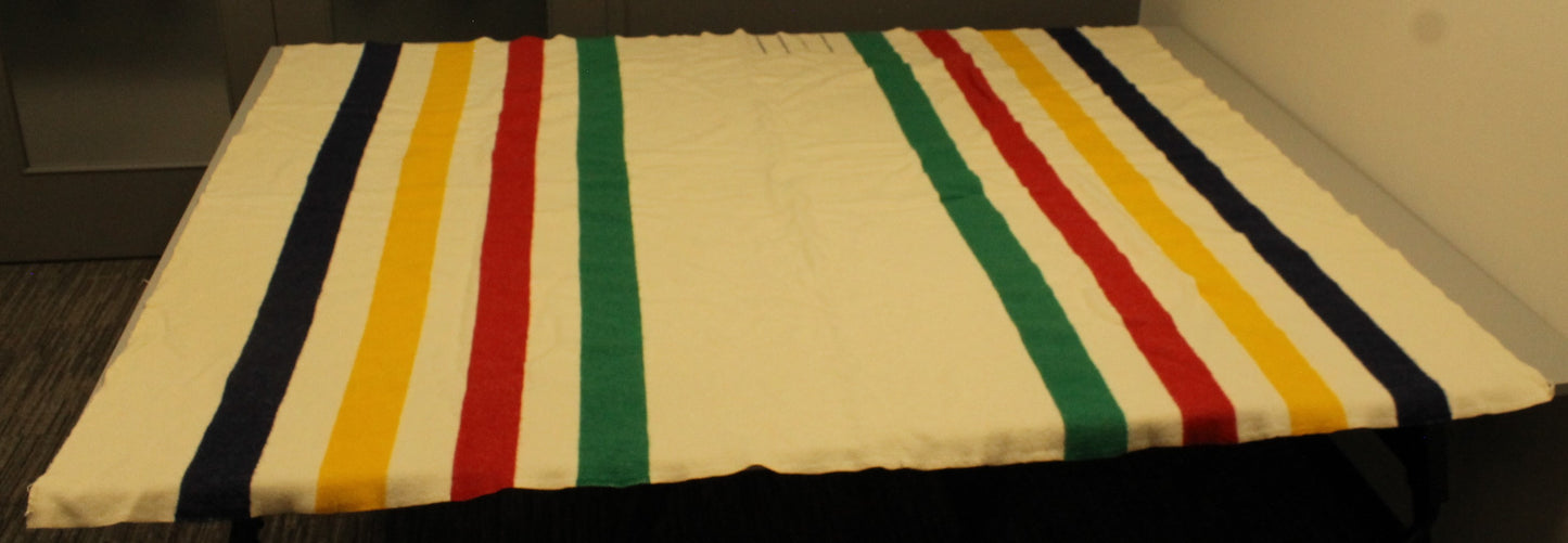 Hudson's Bay Company 4-Point Blanket | 100% Wool, Multi-Color Stripe