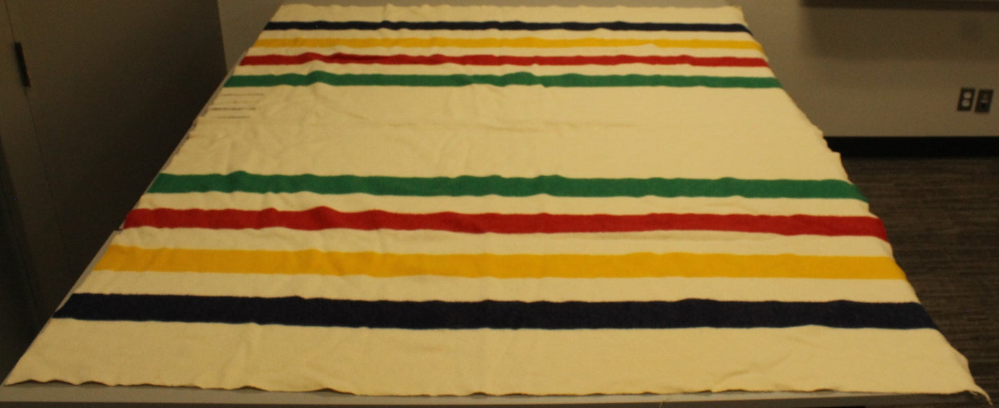 Hudson's Bay Company 4-Point Blanket | 100% Wool, Multi-Color Stripe