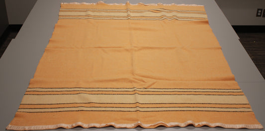 Vintage Horn Bros 100% Pure Wool Harvest Gold Blanket. Size: Double