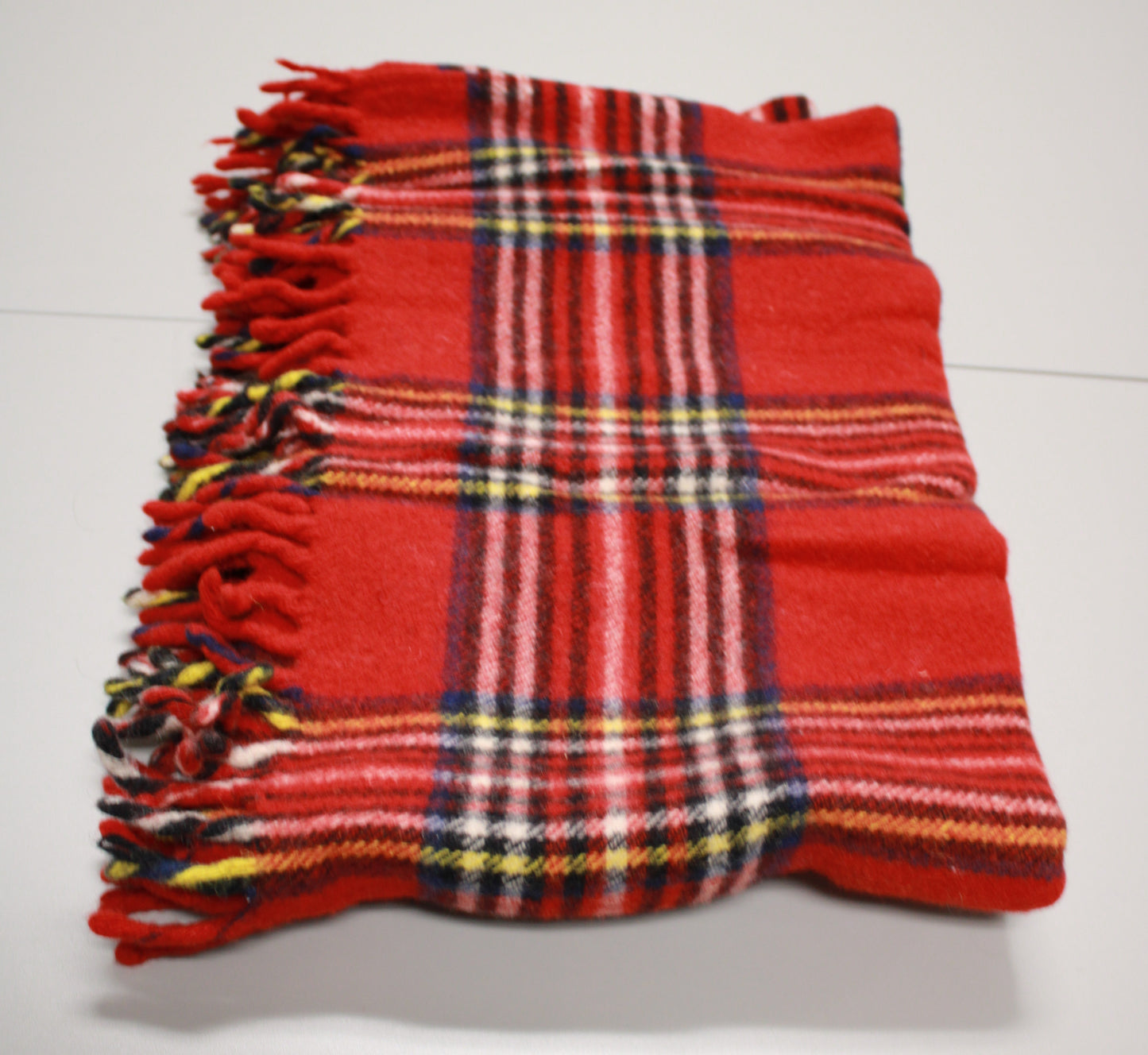 J. Crew Tartan Wool Picnic Blanket with Leather Carrier