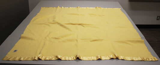 Vintage Kenwood Ramcrest Yellow Virgin Wool Blanket Made in Canada
