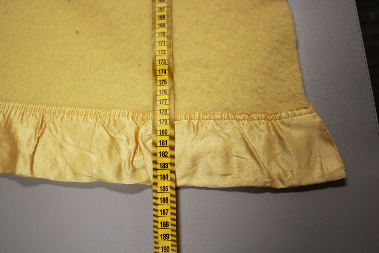 Vintage Kenwood Ramcrest Yellow Virgin Wool Blanket Made in Canada
