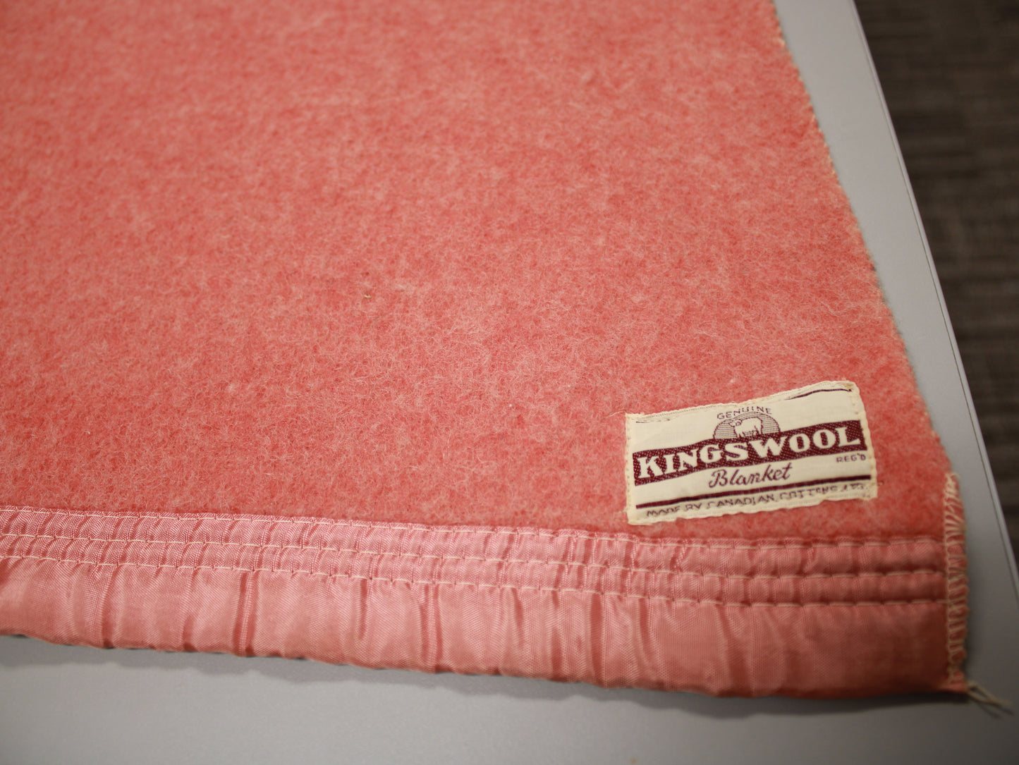 Vintage Kingswool Reversible Wool Blanket