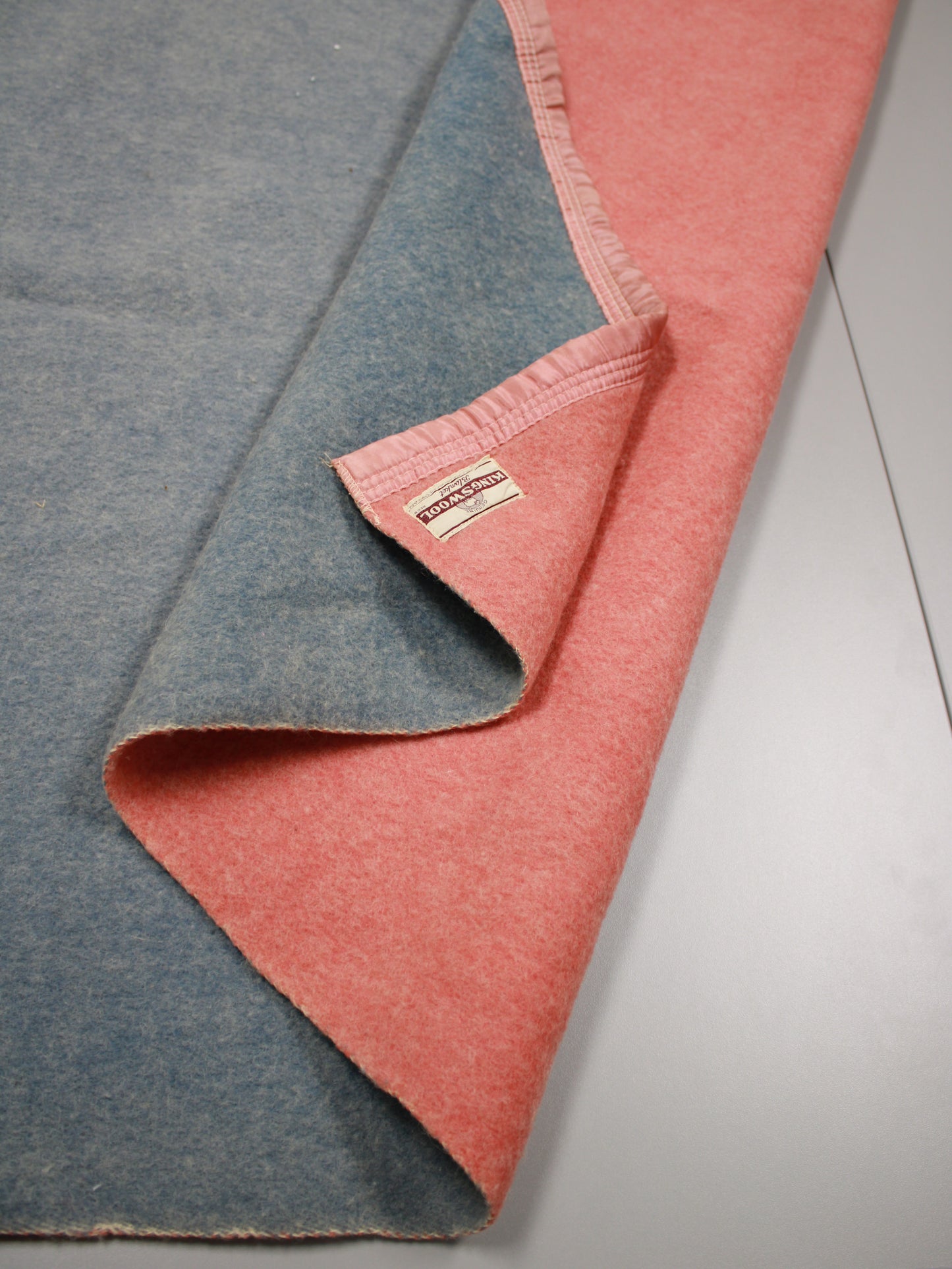 Vintage Kingswool Reversible Wool Blanket