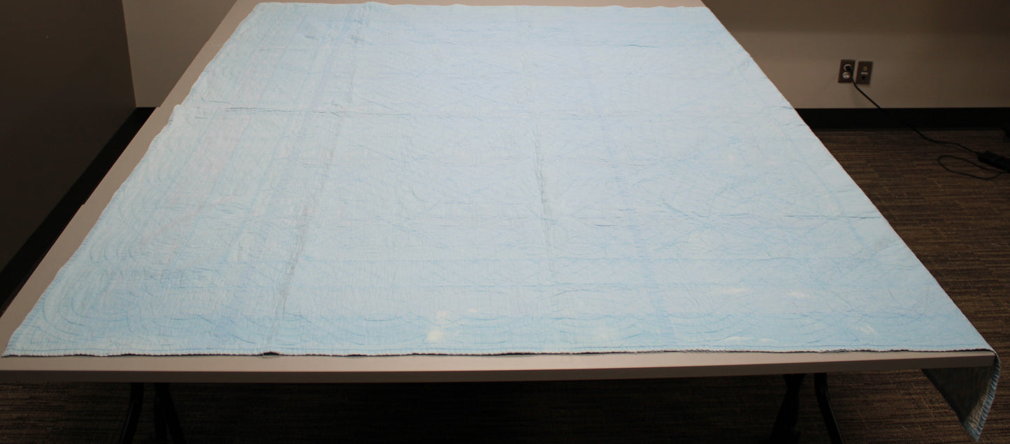 Hand-Quilted Vintage Basket Quilt Queen Size