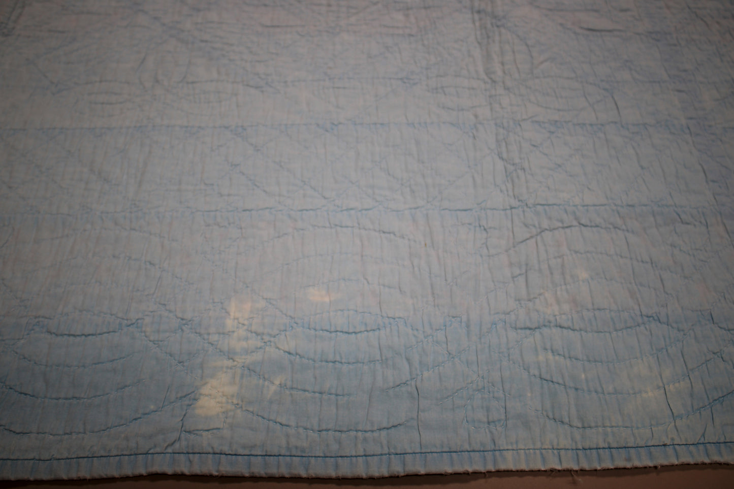 Hand-Quilted Vintage Basket Quilt Queen Size