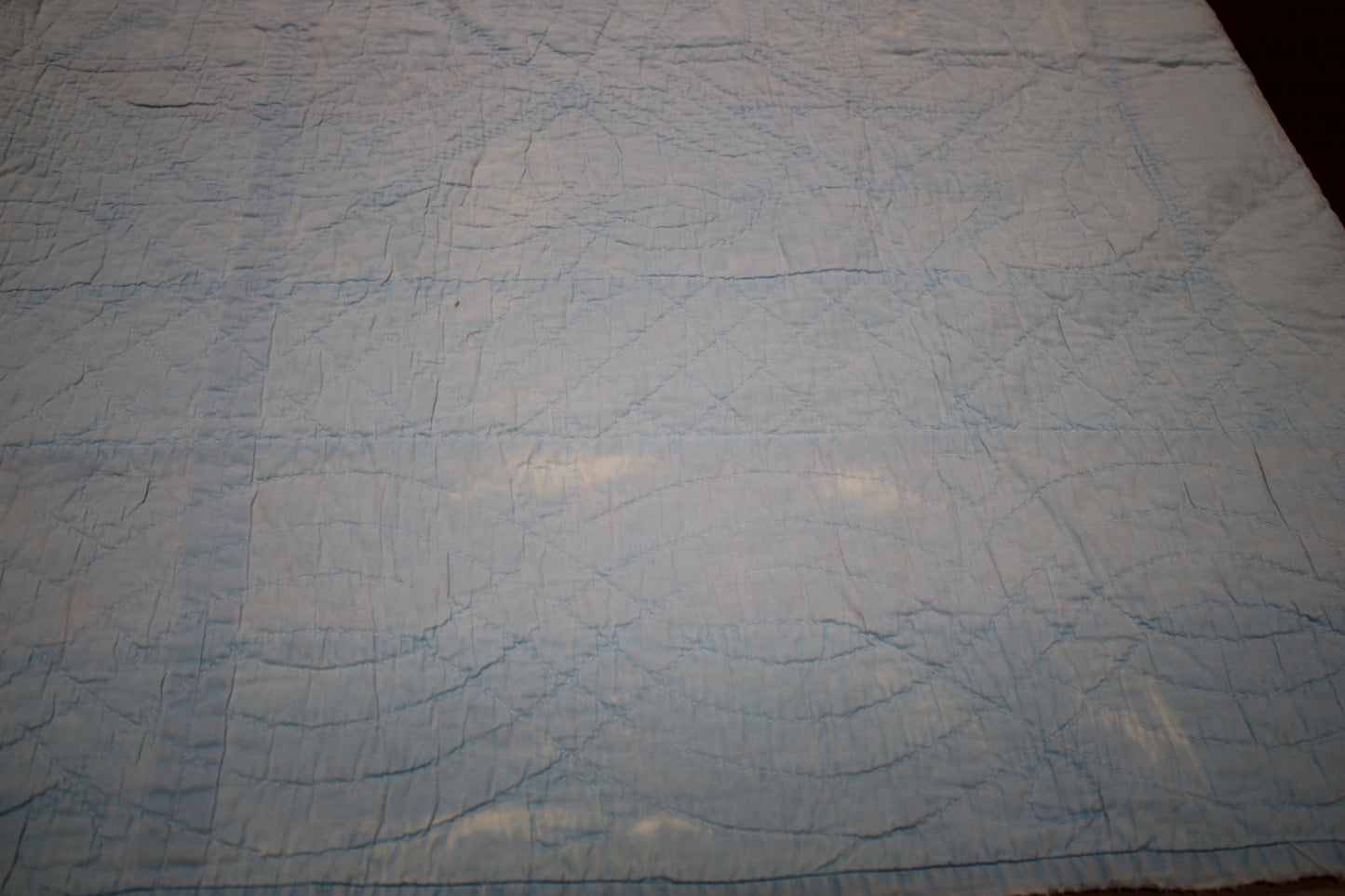 Hand-Quilted Vintage Basket Quilt Queen Size