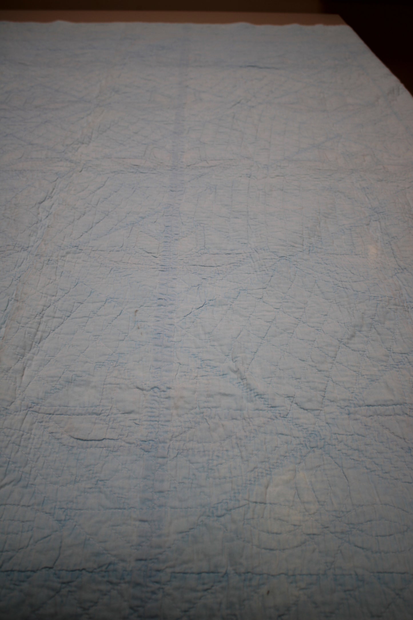 Hand-Quilted Vintage Basket Quilt Queen Size