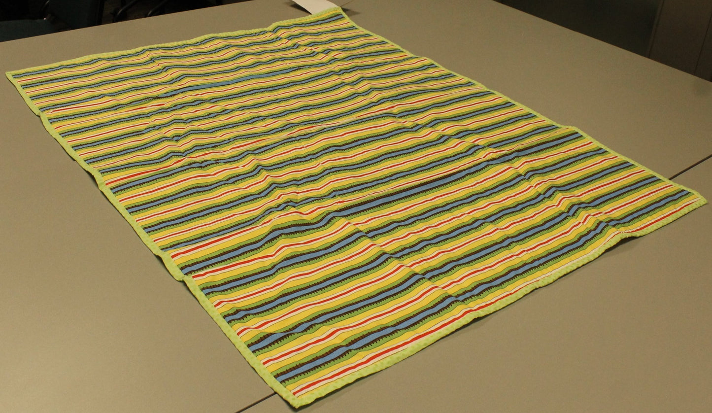 New Quilted Panel Blanket - Cute Teddy Bear Design - Approx. 35 x 43 Inches