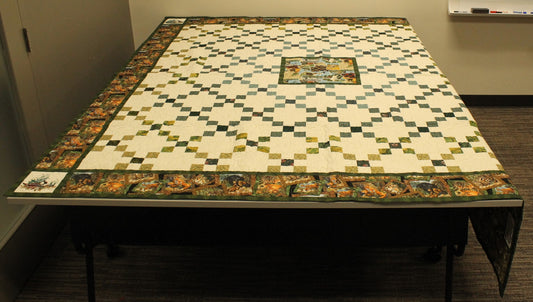 Handmade Canadian Marshland Wildlife Quilt Set (Double Size with 2 Shams)