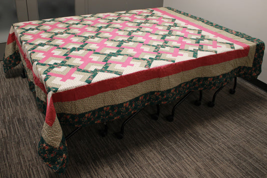 Handmade King Size Floral Patchwork Quilt