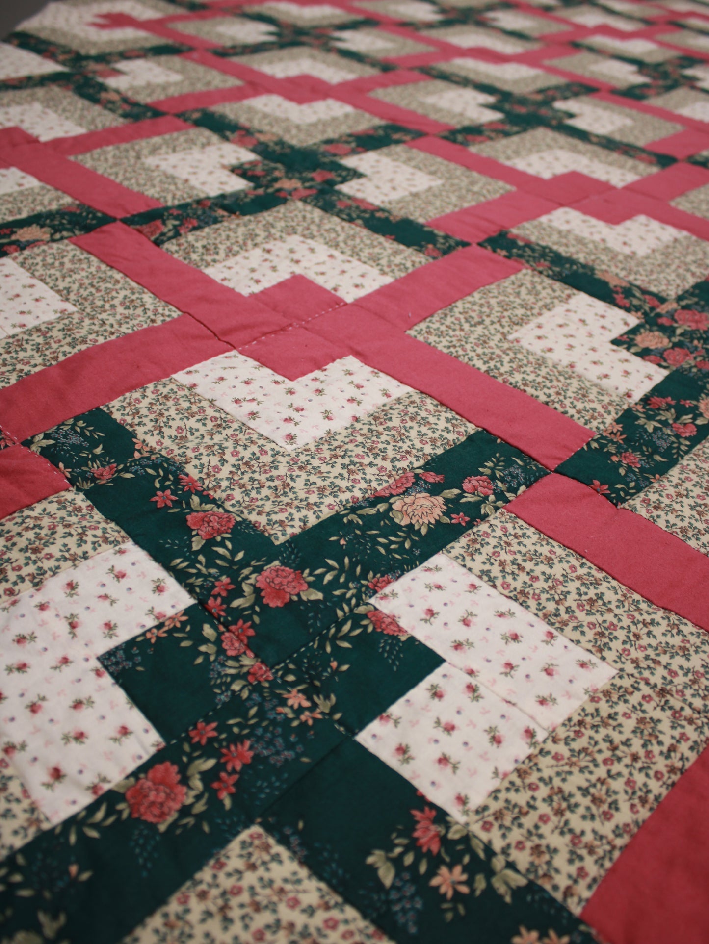 Handmade King Size Floral Patchwork Quilt