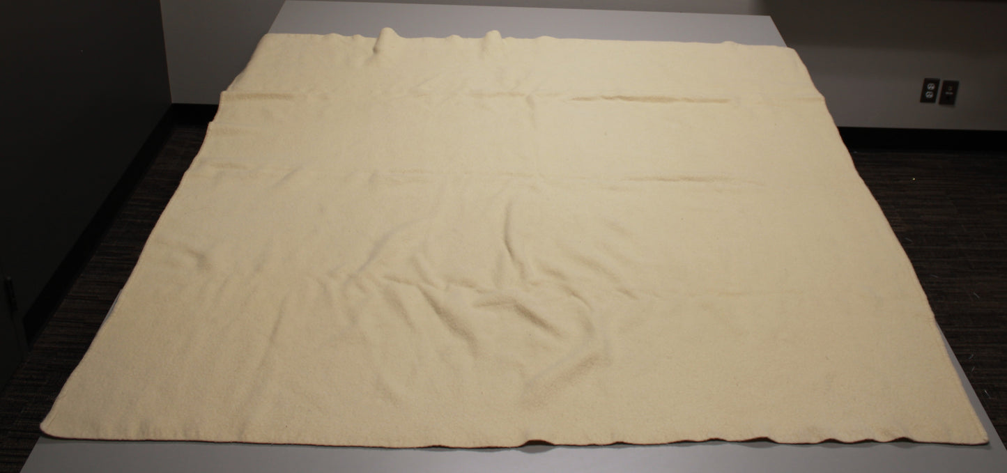 Classic Off-White Vintage Wool Blanket