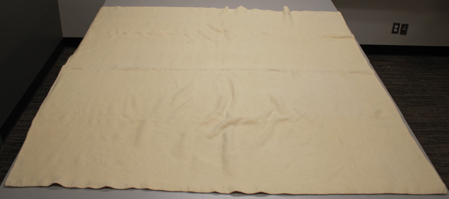 Classic Off-White Vintage Wool Blanket