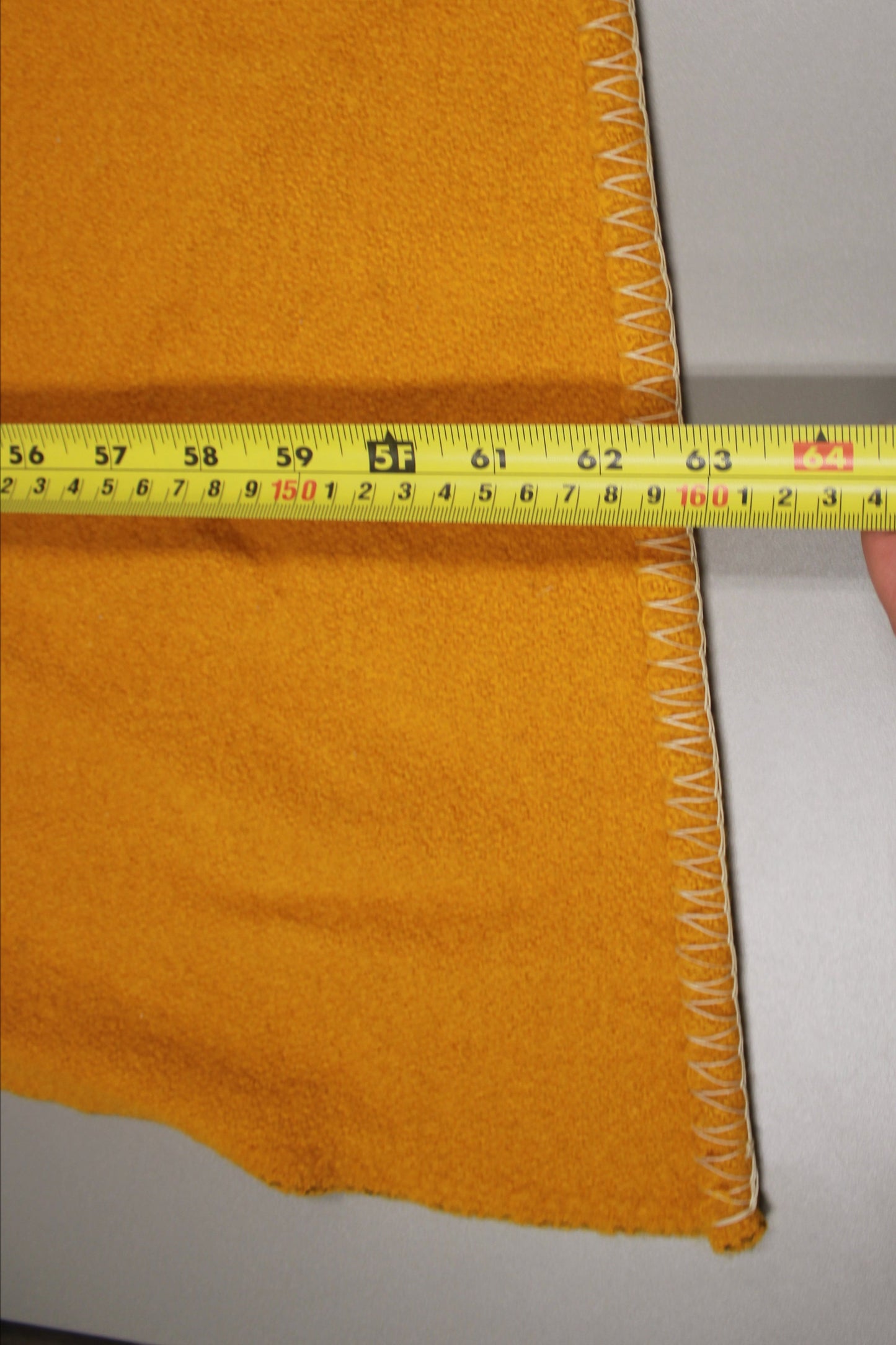 Vintage Pure New Wool Blanket Mustard Gold 185 x 230 cm