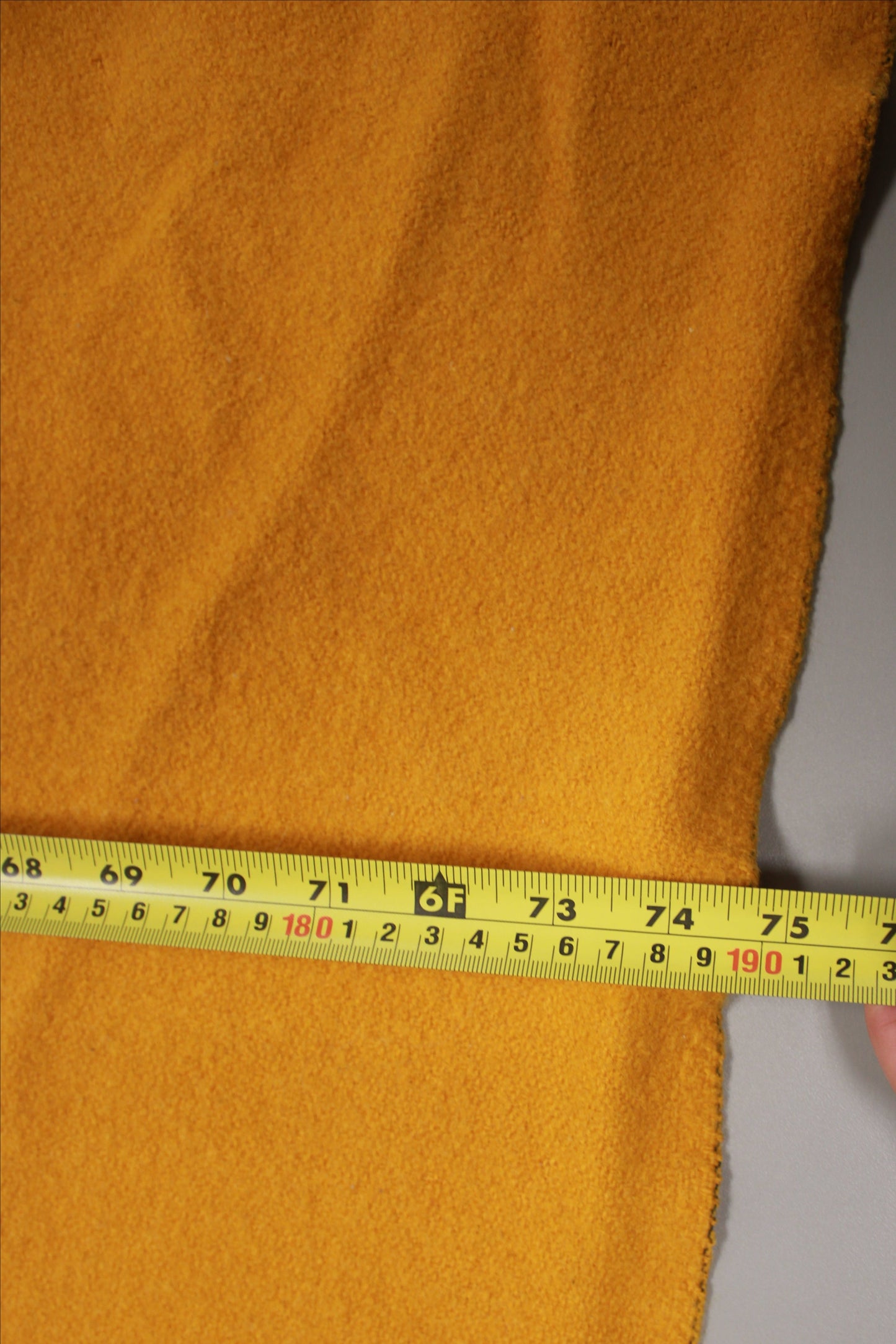 Vintage Pure New Wool Blanket Mustard Gold 185 x 230 cm