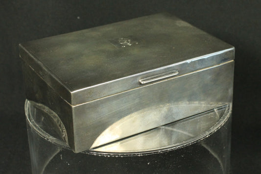 Vintage Bermuda Silver-Plated Wooden Lined Trinket Box with Crest