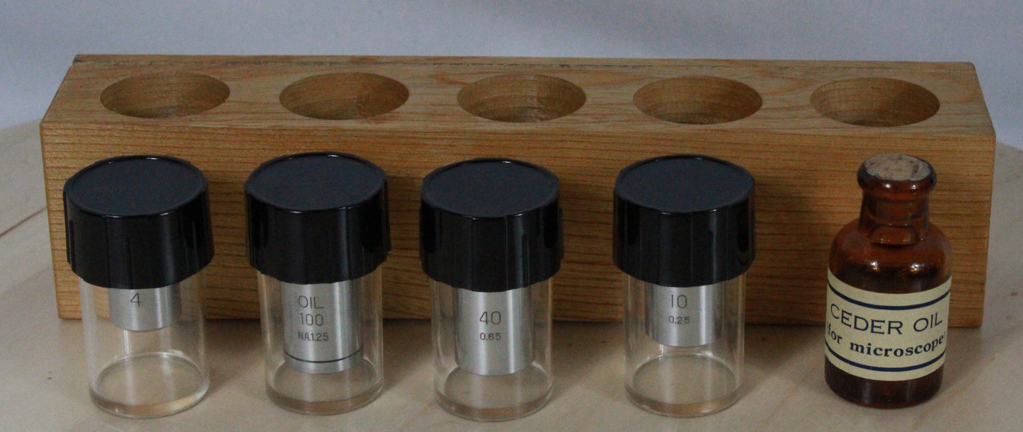 Vintage Bristol Binocular Microscope Set No. 7411 in Original Cabinet