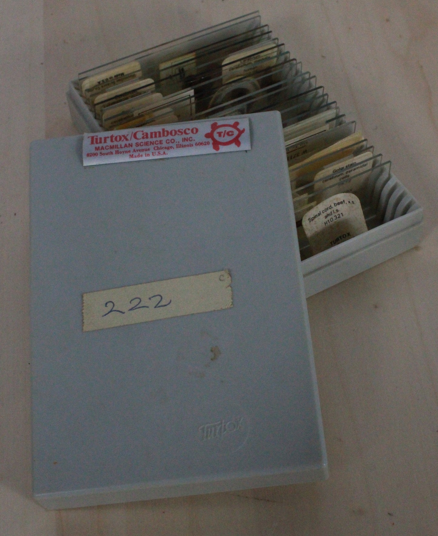 Vintage Bristol Binocular Microscope Set No. 7411 in Original Cabinet