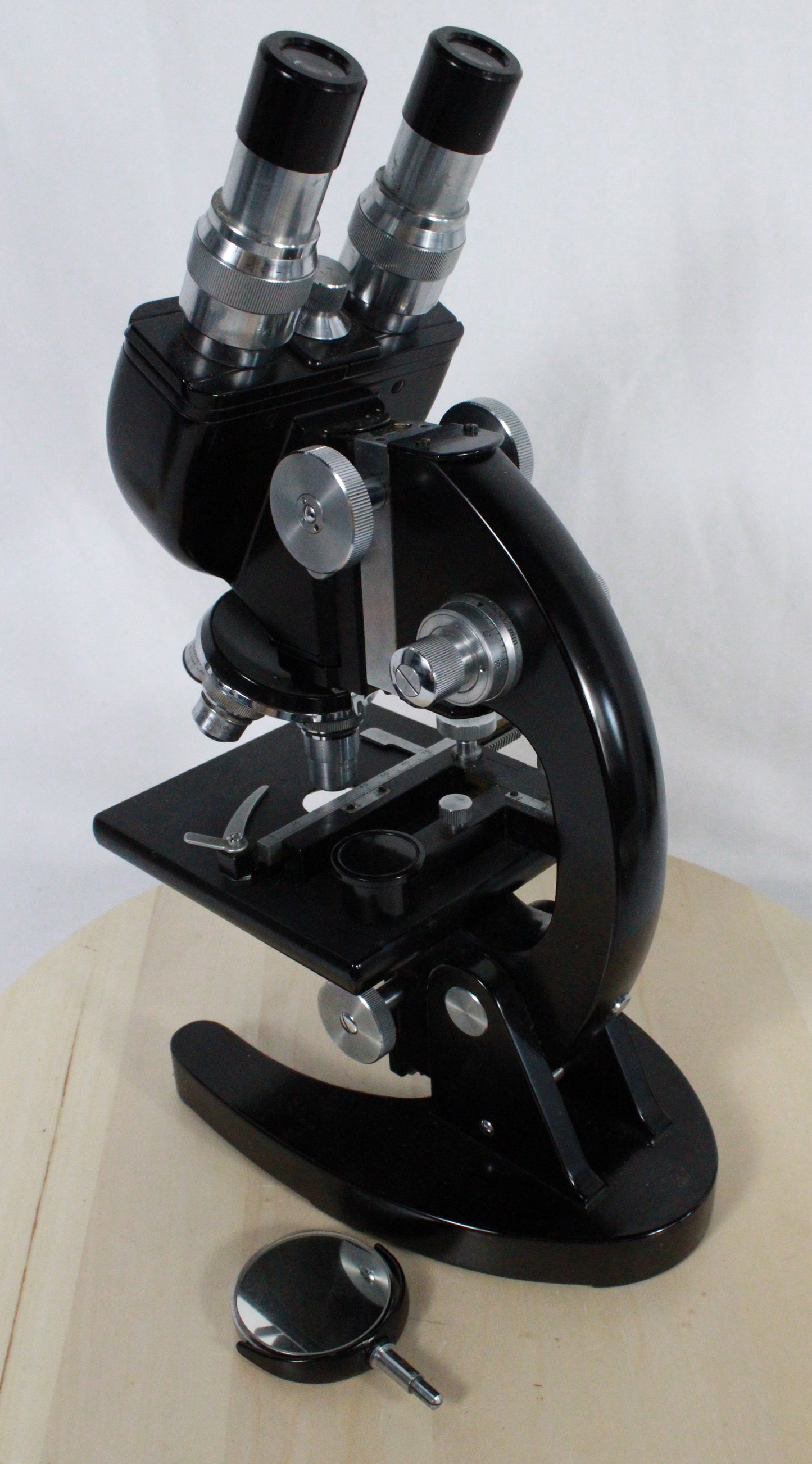 Vintage Bristol Binocular Microscope Set No. 7411 in Original Cabinet