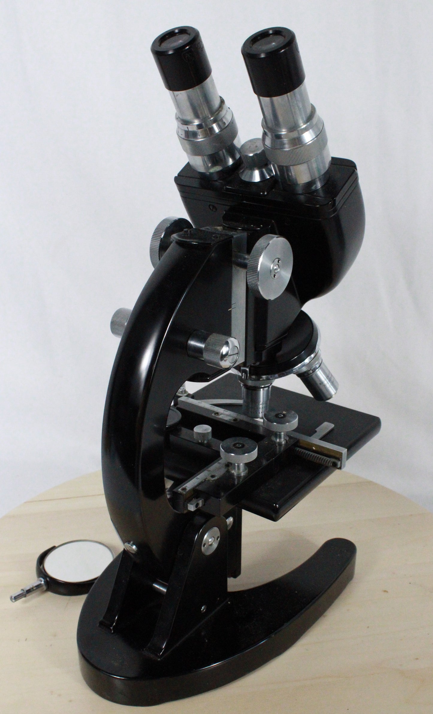 Vintage Bristol Binocular Microscope Set No. 7411 in Original Cabinet