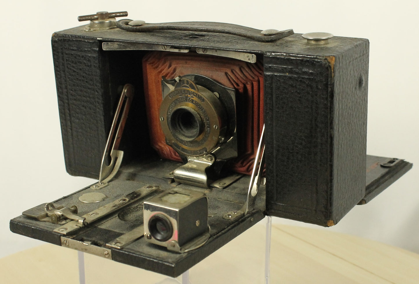 Antique Kodak No. 2 Folding Pocket Brownie Model B Camera with Red Bellows (Early 1900s)