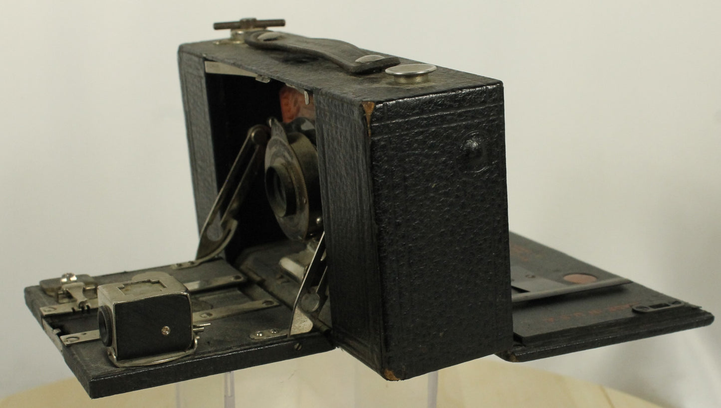 Antique Kodak No. 2 Folding Pocket Brownie Model B Camera with Red Bellows (Early 1900s)