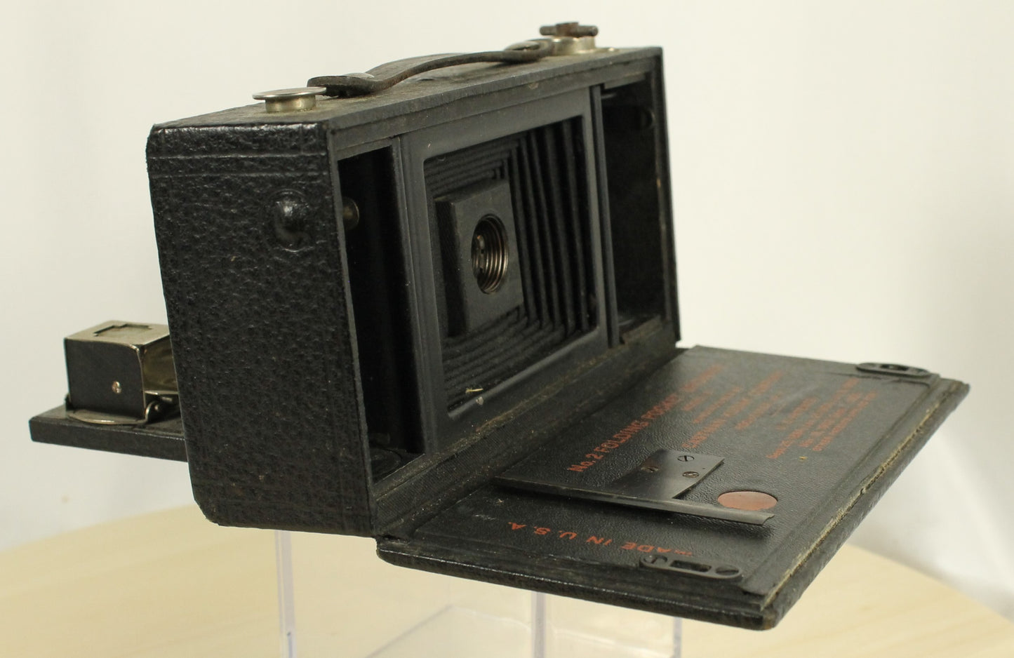 Antique Kodak No. 2 Folding Pocket Brownie Model B Camera with Red Bellows (Early 1900s)
