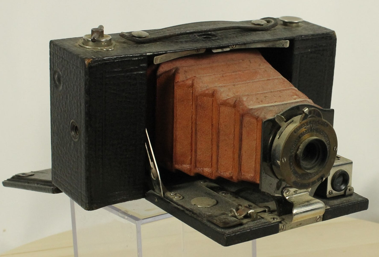 Antique Kodak No. 2 Folding Pocket Brownie Model B Camera with Red Bellows (Early 1900s)
