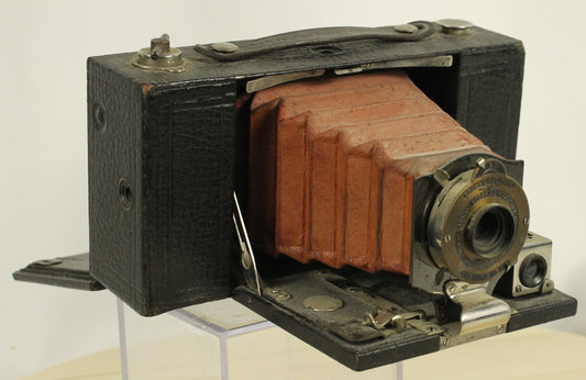 Antique Kodak No. 2 Folding Pocket Brownie Model B Camera with Red Bellows (Early 1900s)