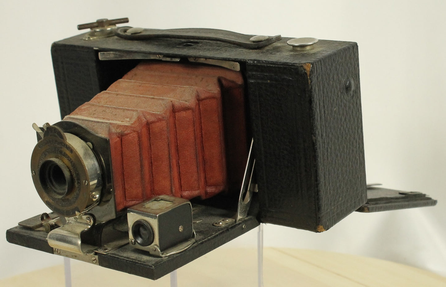Antique Kodak No. 2 Folding Pocket Brownie Model B Camera with Red Bellows (Early 1900s)