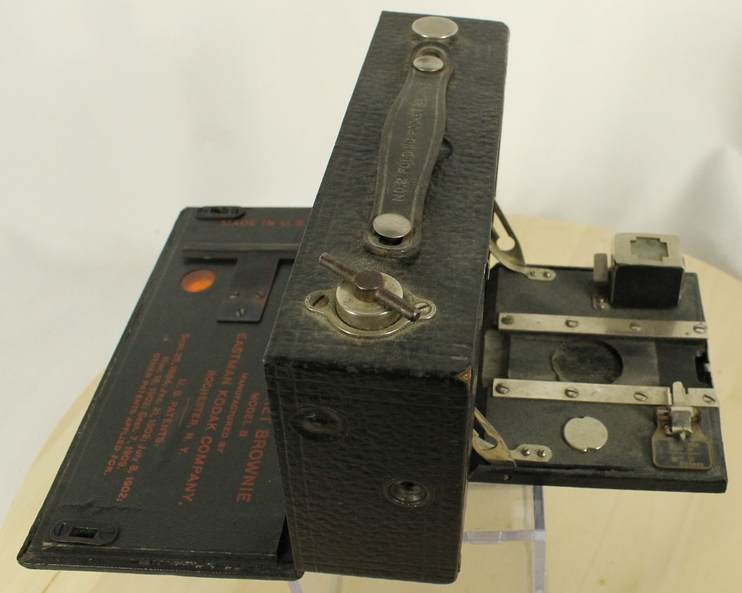 Antique Kodak No. 2 Folding Pocket Brownie Model B Camera with Red Bellows (Early 1900s)