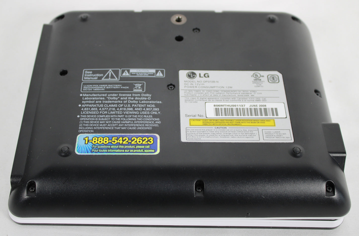 LG DP372B-N Portable DVD and CD Player with Accessories