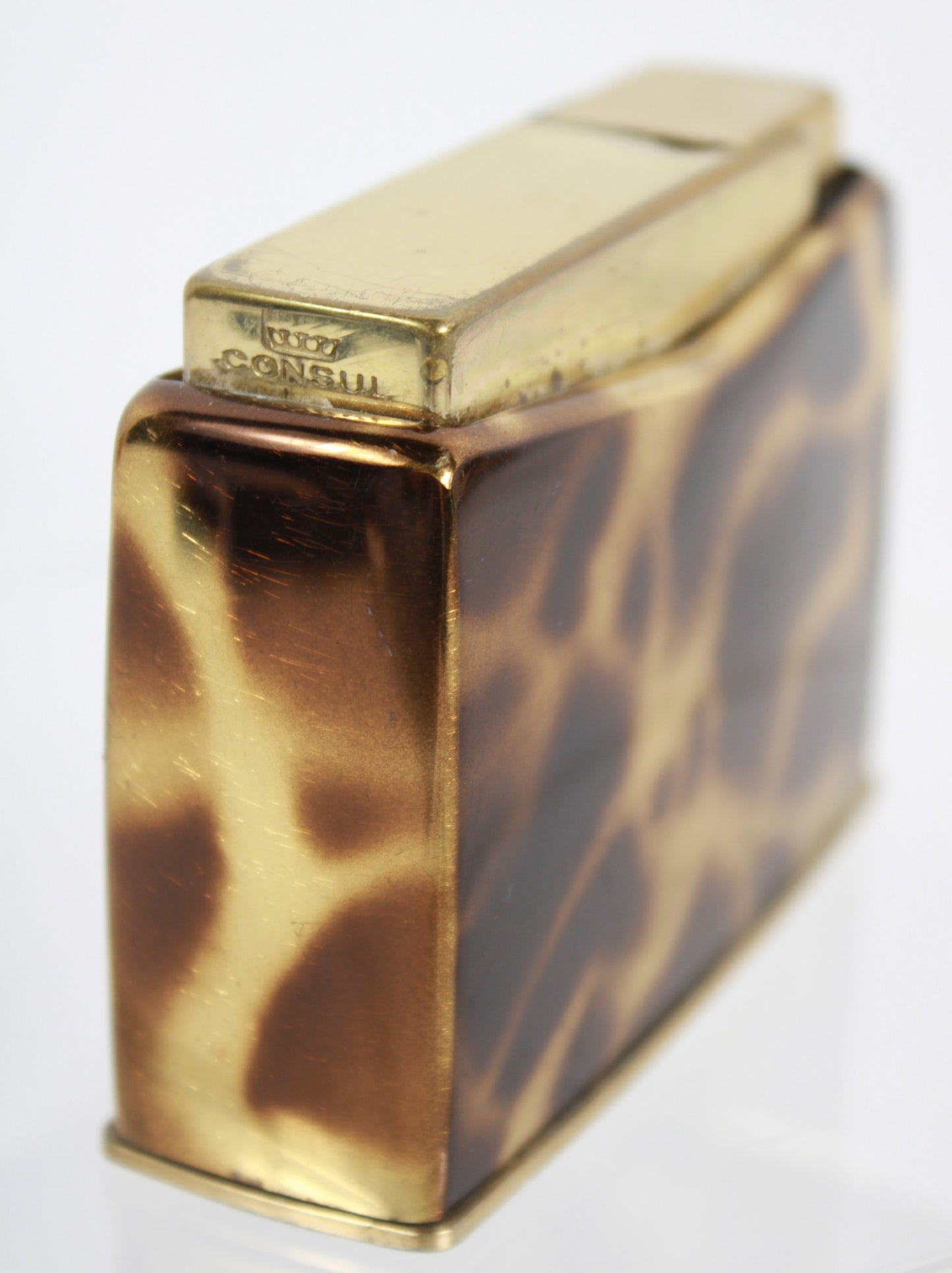Vintage Consul Tortoiseshell Enamel Butane Lighter Made in West Germany