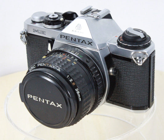 Pentax ME Super 35mm SLR Camera with 28mm f/2.8 Lens and Case