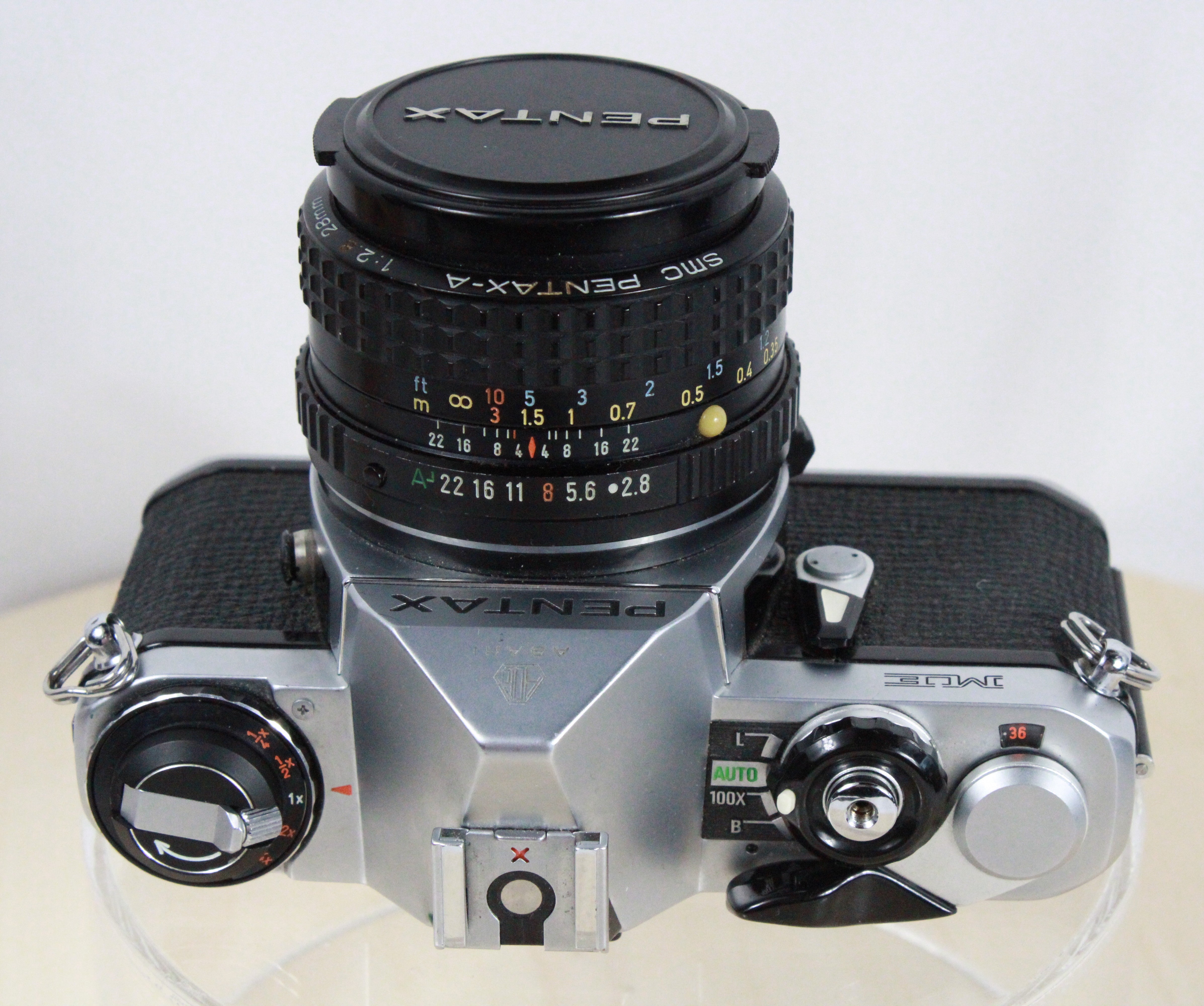 Pentax ME Super 35mm SLR Camera with 28mm f/2.8 Lens and Case