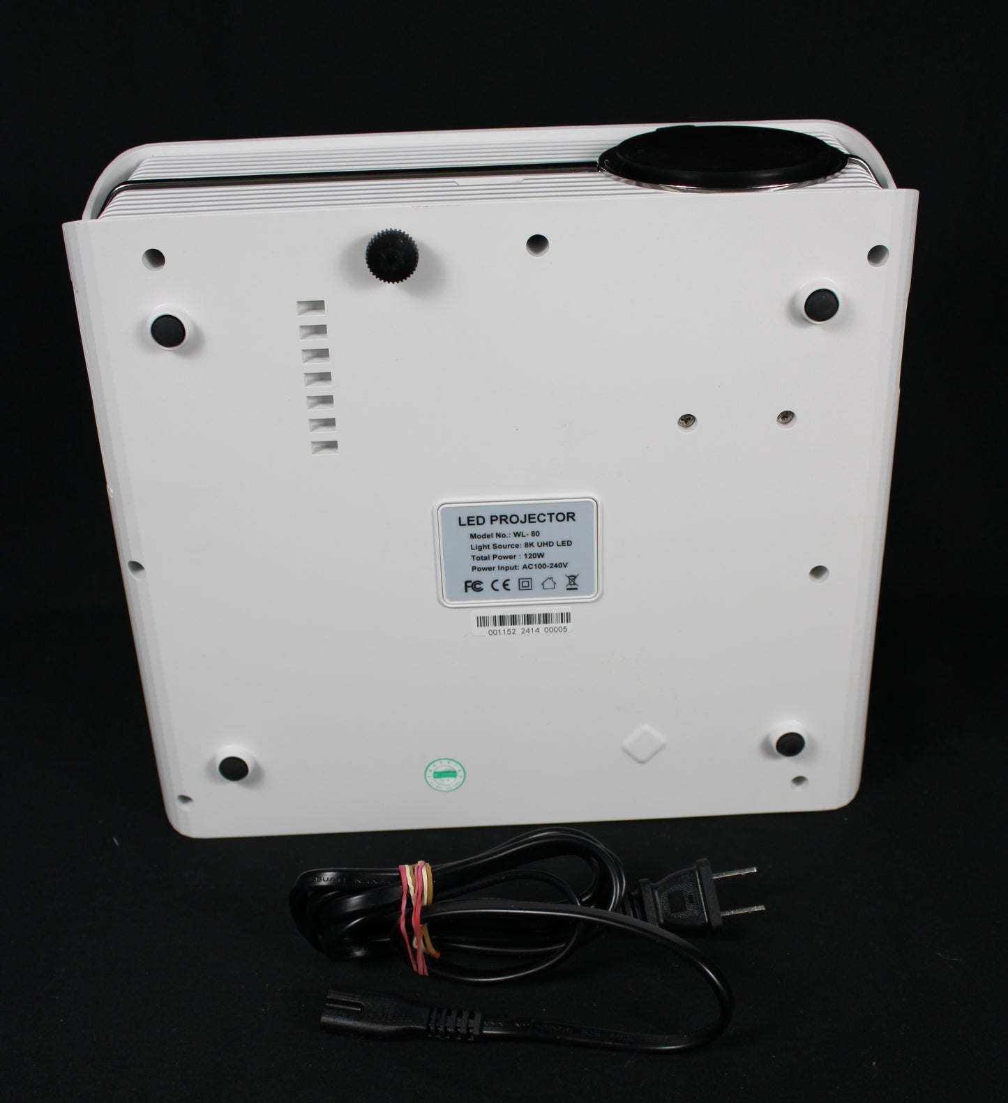 Williams WL-80 8K UHD LED Home Theater Projector with Remote and Bracket Mount