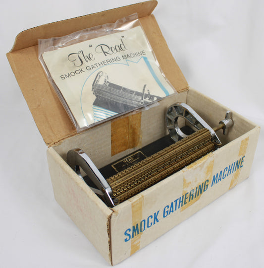 Vintage Read 16-Row Smock Gathering Machine with Original Box and Manual