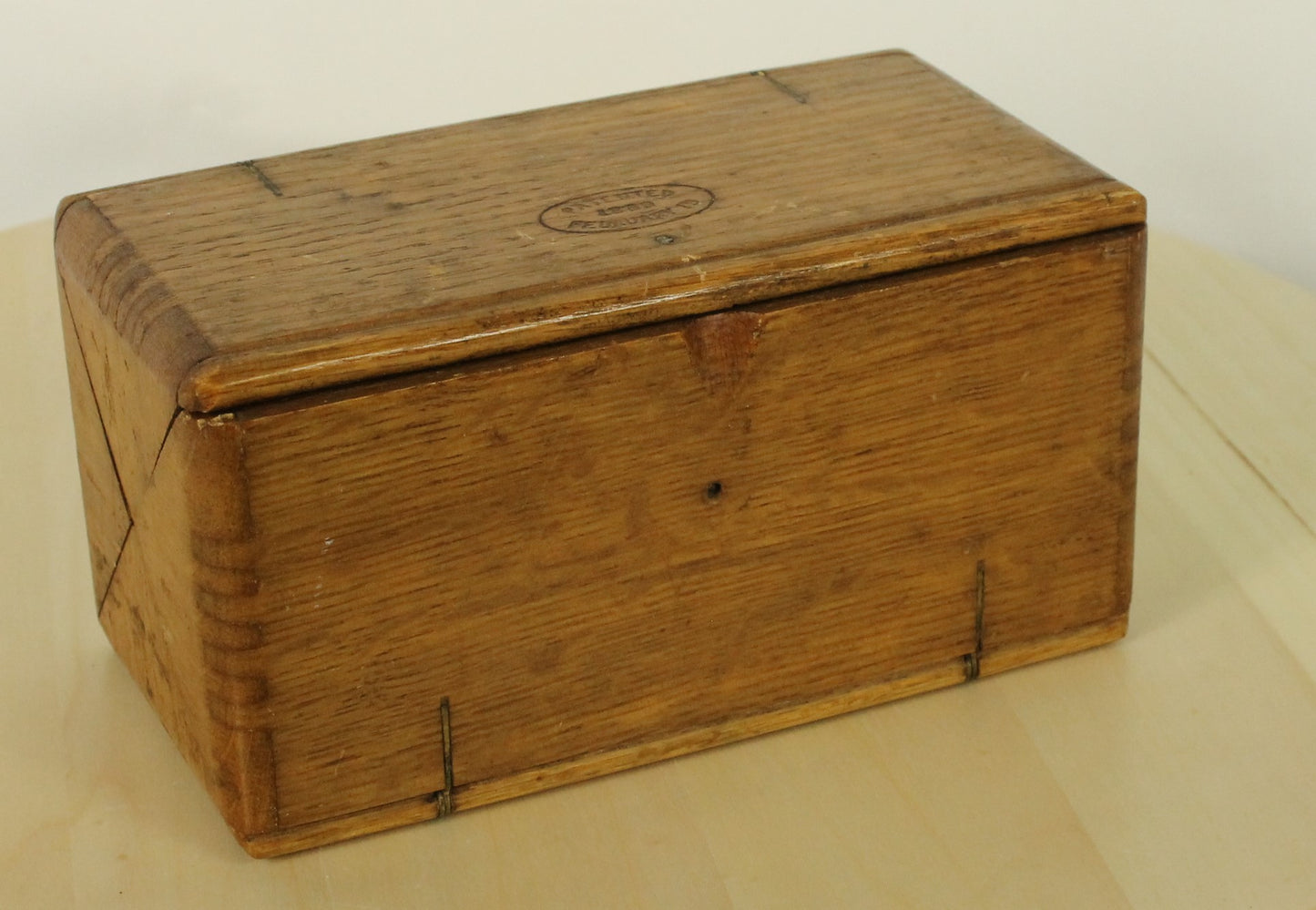 Antique 1889 Patented Singer Sewing Machine Attachment Set in Hinged Wooden Box