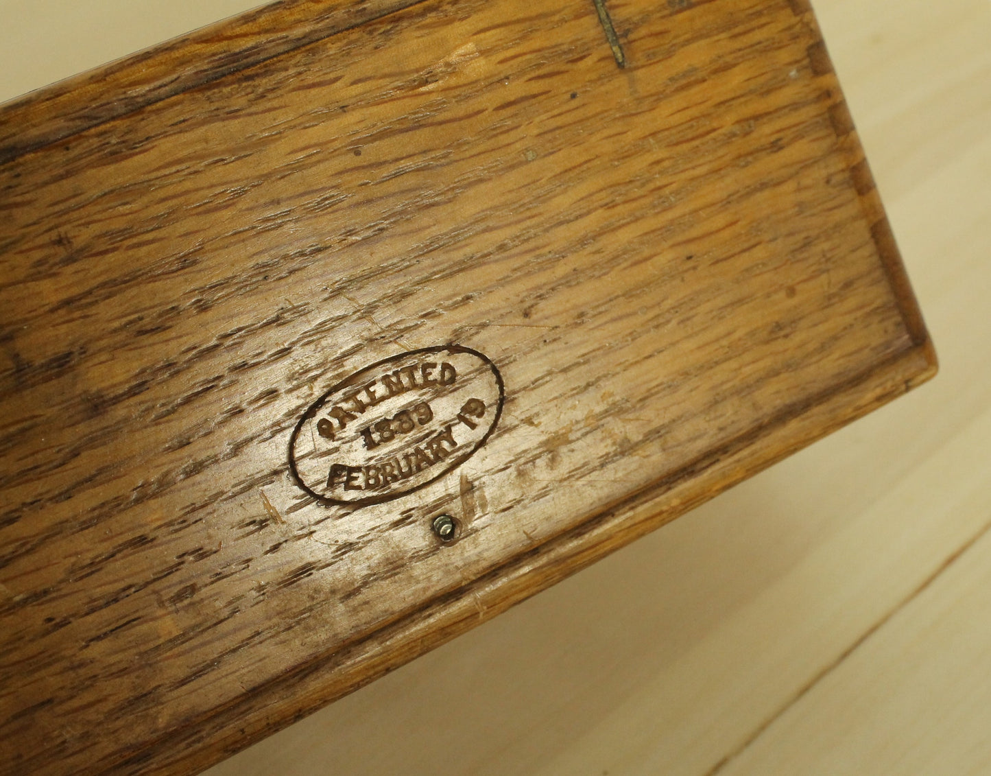 Antique 1889 Patented Singer Sewing Machine Attachment Set in Hinged Wooden Box