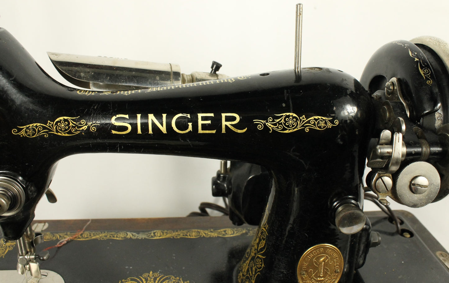 Working 1936 Singer 15-91 "Potted Motor" Sewing Machine with Case - Straight Stitch Workhorse!
