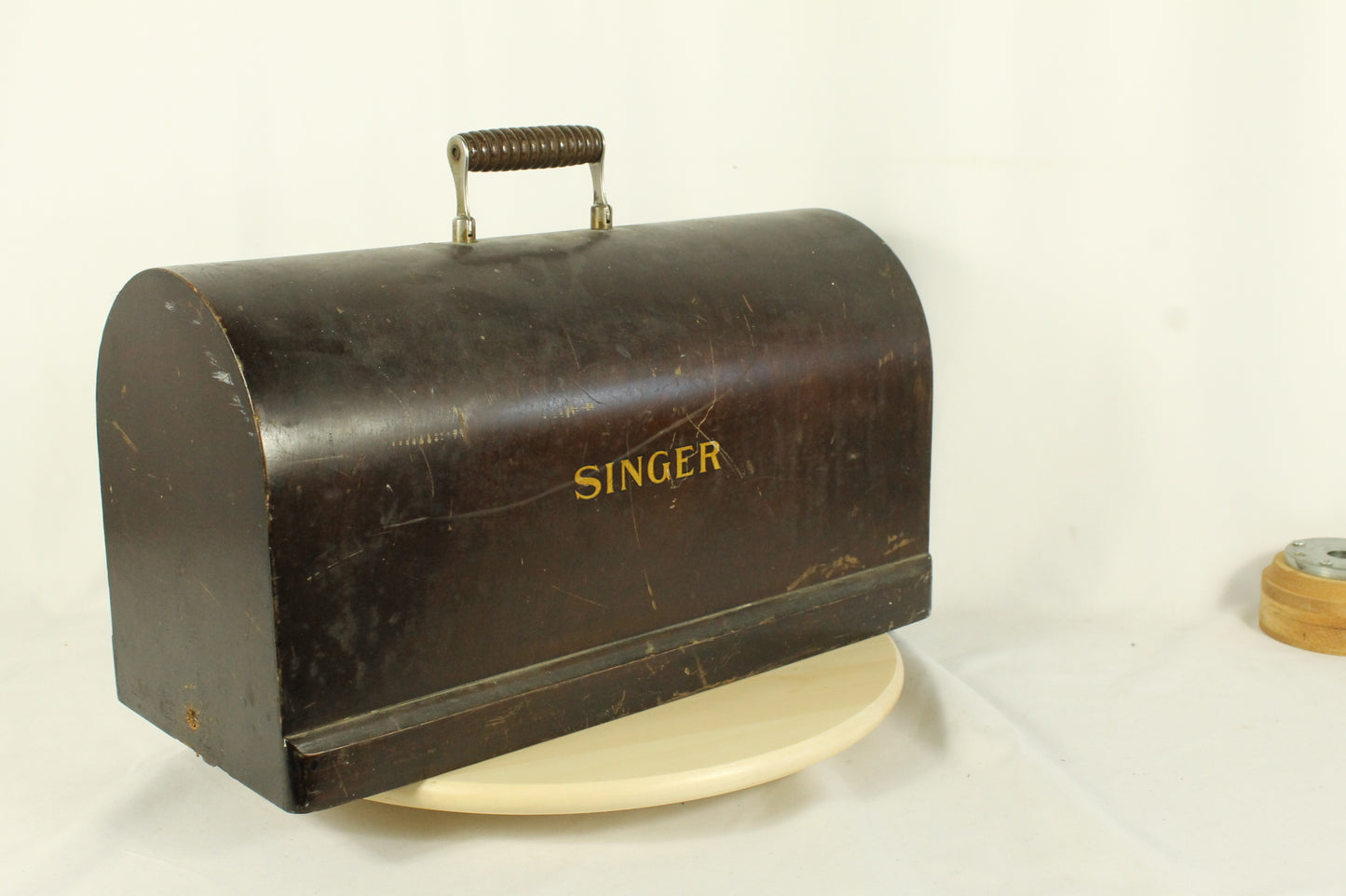 Working 1936 Singer 15-91 "Potted Motor" Sewing Machine with Case - Straight Stitch Workhorse!