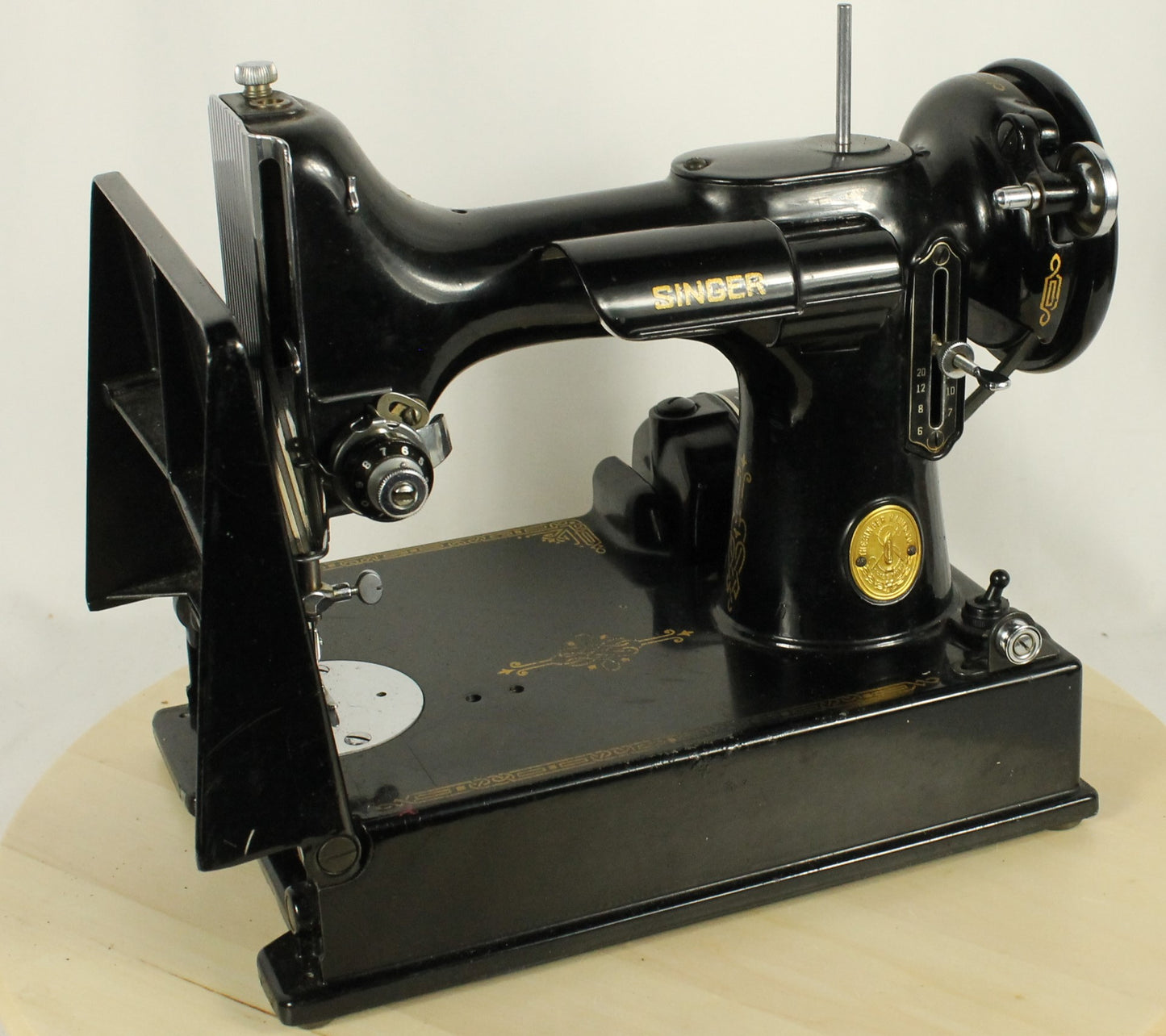 Vintage 1951 Singer Featherweight Model 221-1 Sewing Machine in Case, with Accessories and Original Manual