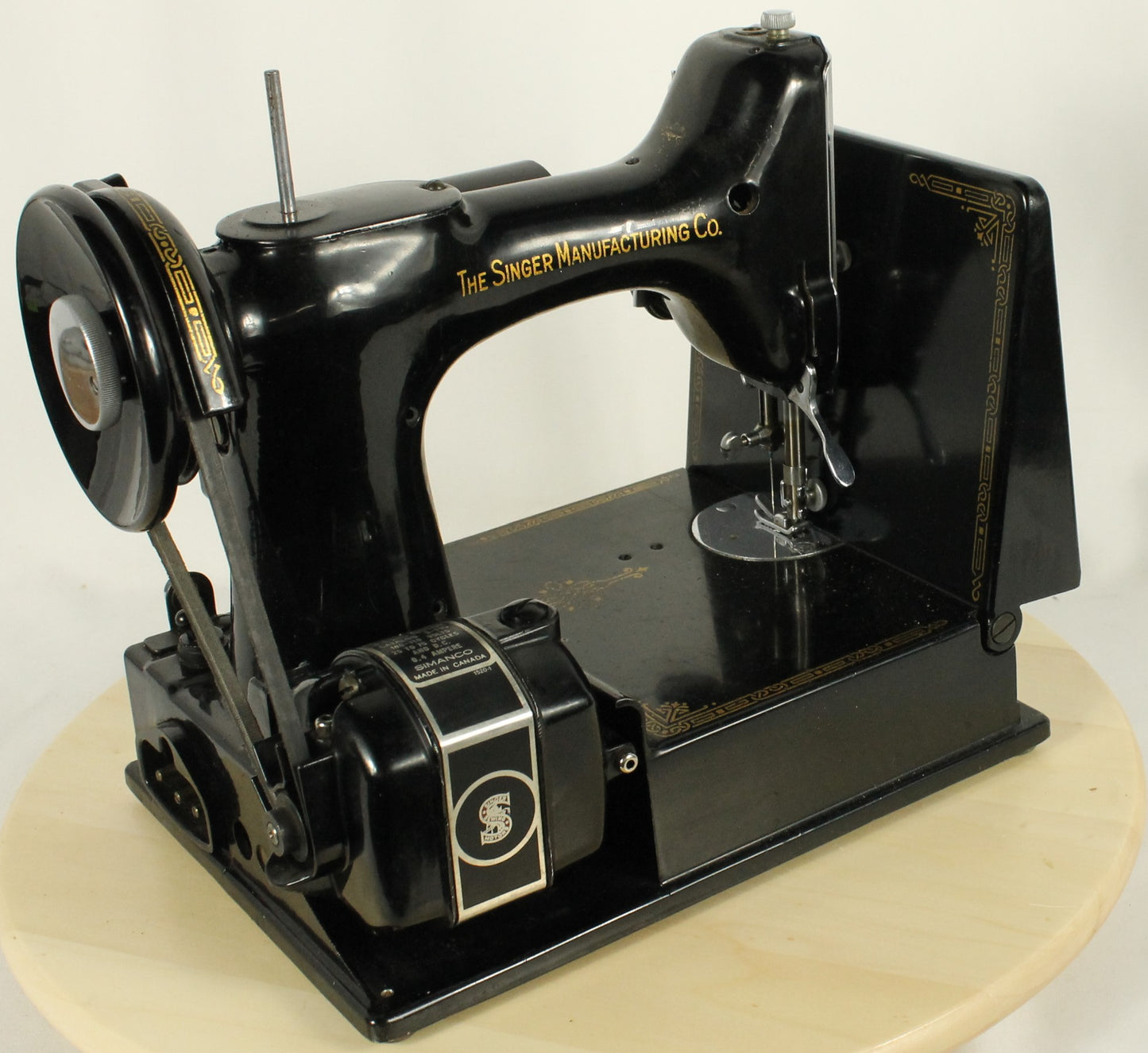 Vintage 1951 Singer Featherweight Model 221-1 Sewing Machine in Case, with Accessories and Original Manual