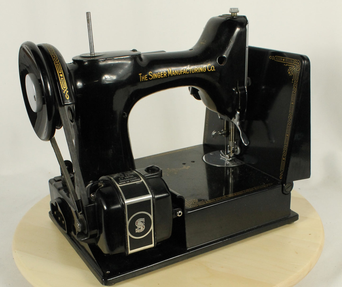 Vintage 1951 Singer Featherweight Model 221-1 Sewing Machine in Case, with Accessories and Original Manual