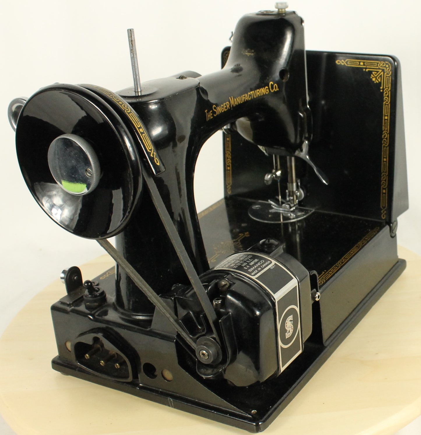 Vintage 1951 Singer Featherweight Model 221-1 Sewing Machine in Case, with Accessories and Original Manual