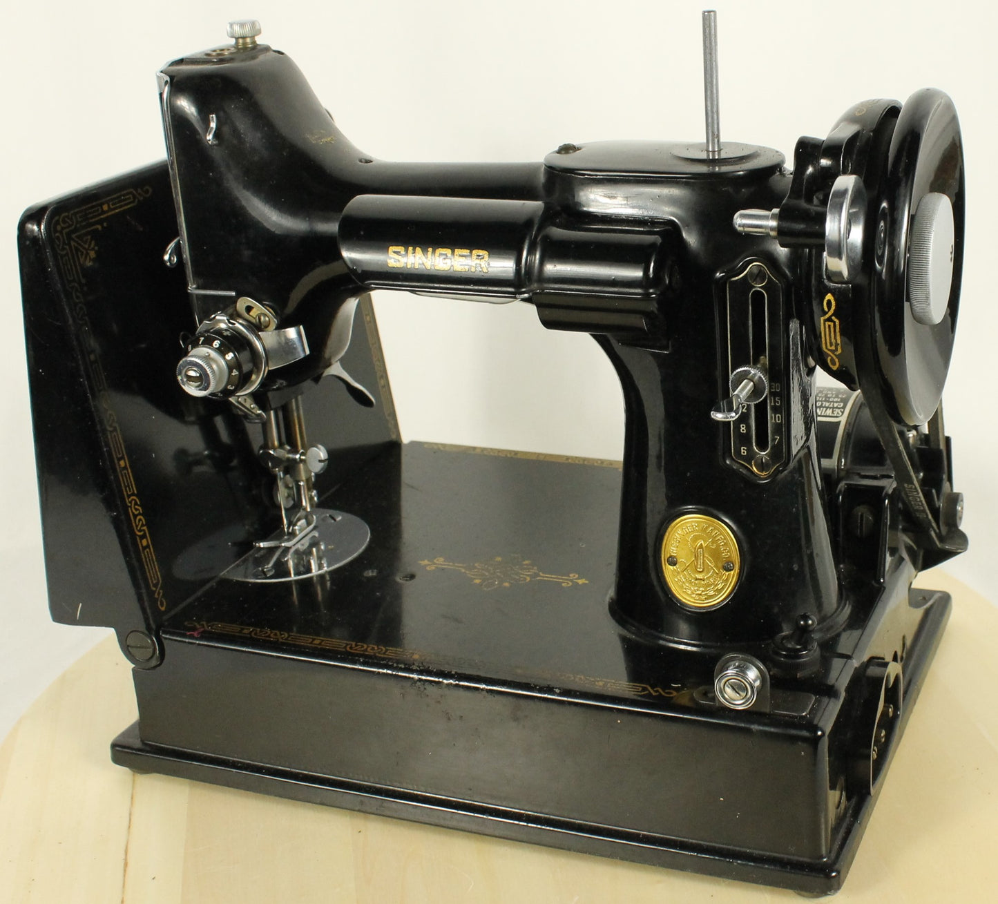 Vintage 1951 Singer Featherweight Model 221-1 Sewing Machine in Case, with Accessories and Original Manual