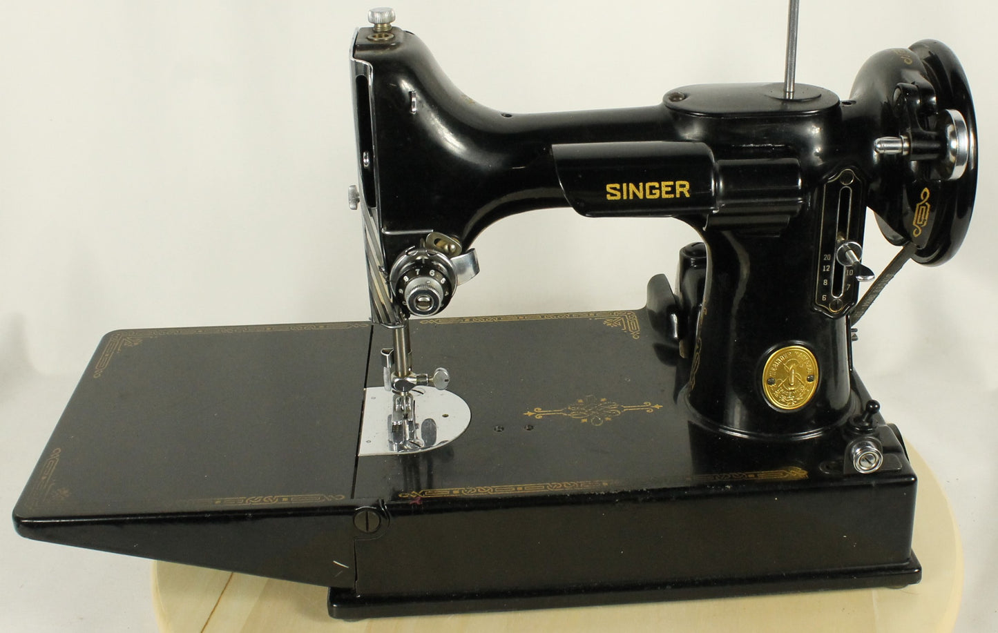 Vintage 1951 Singer Featherweight Model 221-1 Sewing Machine in Case, with Accessories and Original Manual